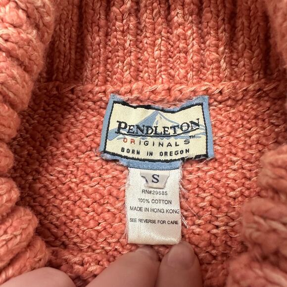 Vintage Pendleton Originals Pink Women S Turtleneck Chunky Knit Pullover Sweater - Picture 4 of 8